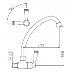 Walrus Pillar WR-502905 掛牆式單冷水廚盆龍頭